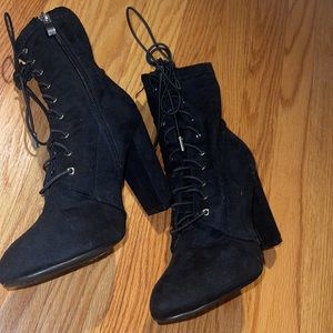 Gorgeous Windsor lace up suede booties